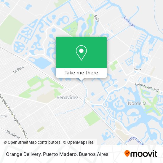 Orange Delivery. Puerto Madero map