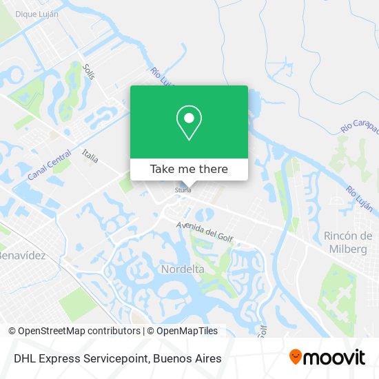 Mapa de DHL Express Servicepoint