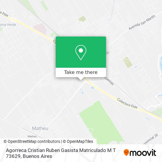 Agorreca Cristian Ruben Gasista Matriculado M T 73629 map