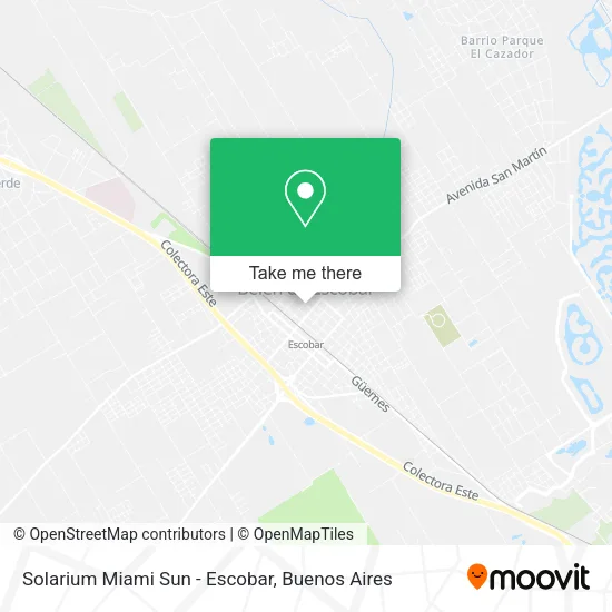 Mapa de Solarium Miami Sun - Escobar