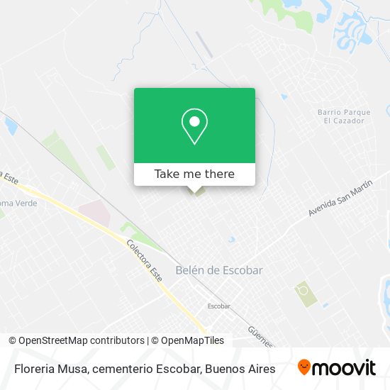 Mapa de Floreria Musa, cementerio Escobar