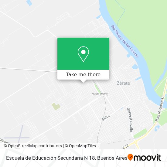 Mapa de Escuela de Educación Secundaria N 18