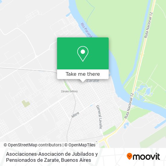 Asociaciones-Asociacion de Jubilados y Pensionados de Zarate map