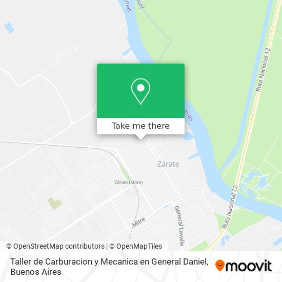 Mapa de Taller de Carburacion y Mecanica en General Daniel