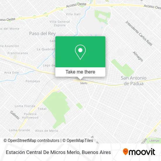 Mapa de Estación Central De Micros Merlo