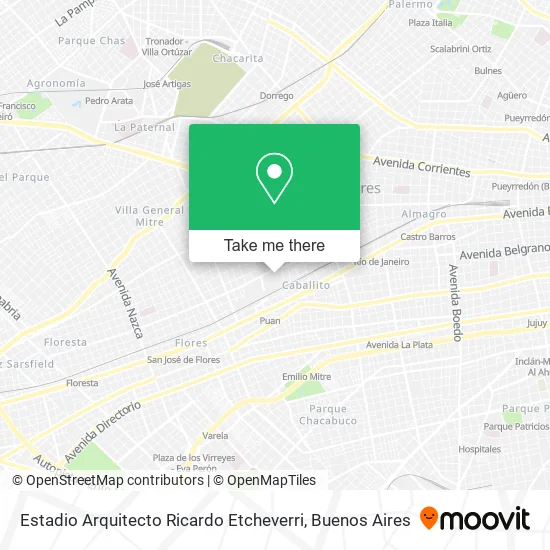 Mapa de Estadio Arquitecto Ricardo Etcheverri