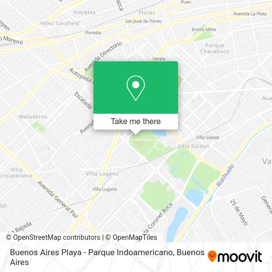 Buenos Aires Playa - Parque Indoamericano map