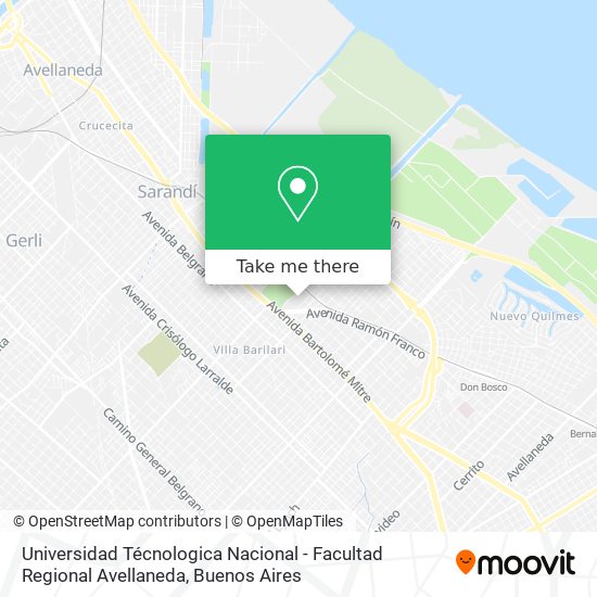Universidad Técnologica Nacional - Facultad Regional Avellaneda map