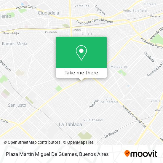 Mapa de Plaza Martín Miguel De Güemes