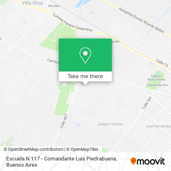 Mapa de Escuela N 117 - Comandante Luis Piedrabuena