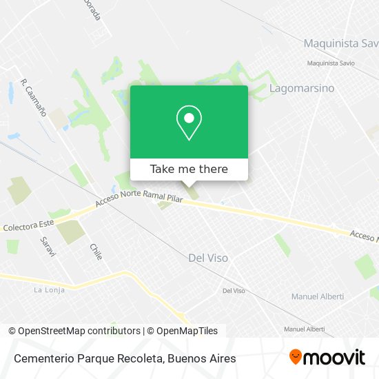 Mapa de Cementerio Parque Recoleta