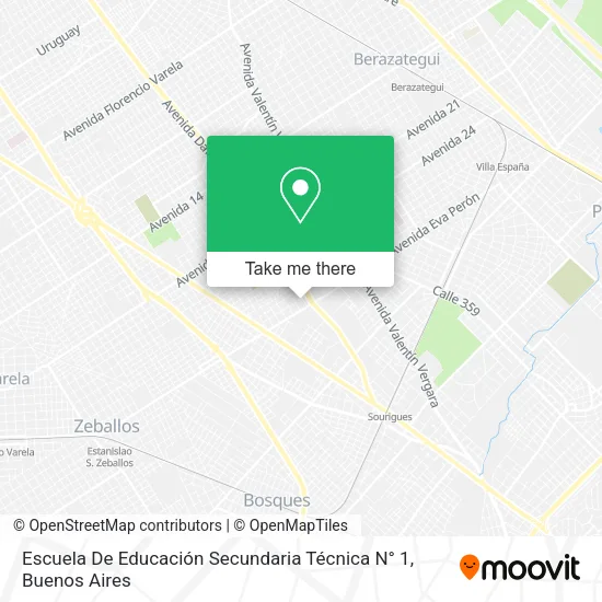 Mapa de Escuela De Educación Secundaria Técnica N° 1