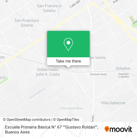 Mapa de Escuela Primaria Básica N° 67 ""Gustavo Roldán""