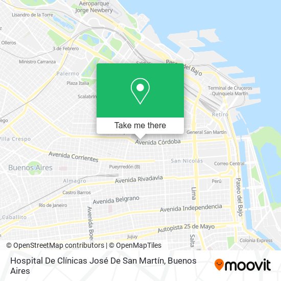 Hospital De Clínicas José De San Martín map