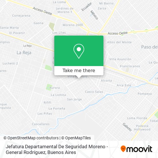 Mapa de Jefatura Departamental De Seguridad Moreno - General Rodríguez