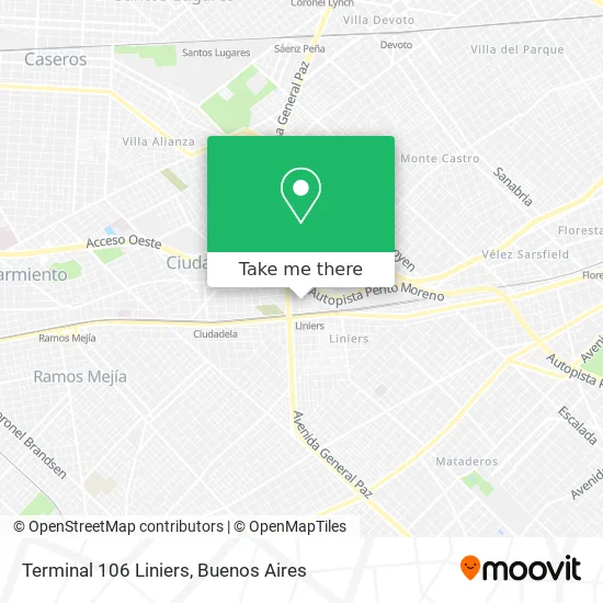 Terminal 106 Liniers map