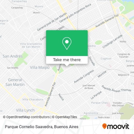 Parque Cornelio Saavedra map