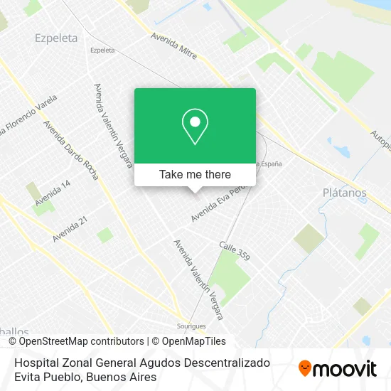 Hospital Zonal General Agudos Descentralizado Evita Pueblo map