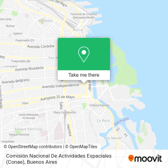 Mapa de Comisión Nacional De Actividades Espaciales (Conae)