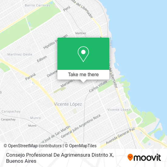 Mapa de Consejo Profesional De Agrimensura Distrito X