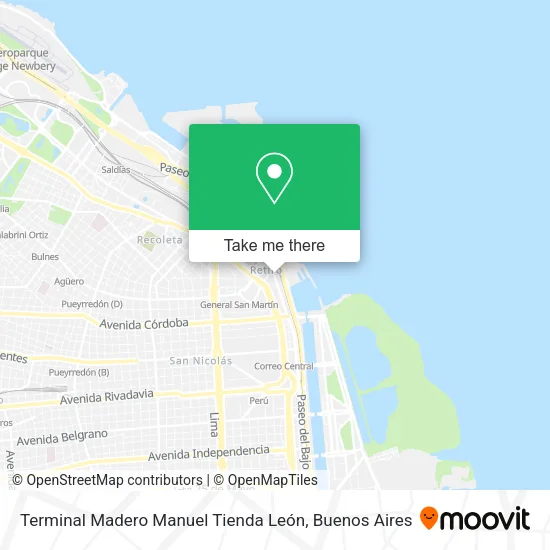 Terminal Madero Manuel Tienda León map