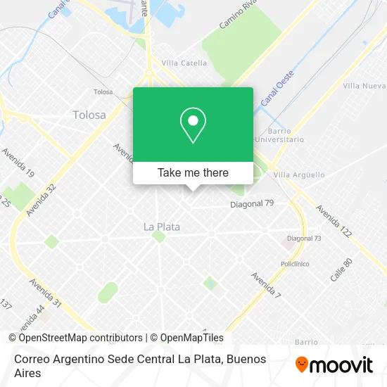 Correo Argentino Sede Central La Plata map