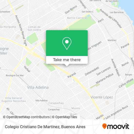Mapa de Colegio Cristiano De Martínez