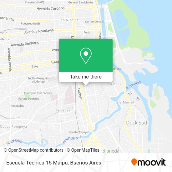 Mapa de Escuela Técnica 15 Maipú