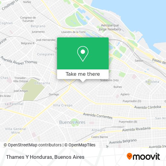 Mapa de Thames Y Honduras