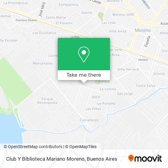 Club Y Biblioteca Mariano Moreno map