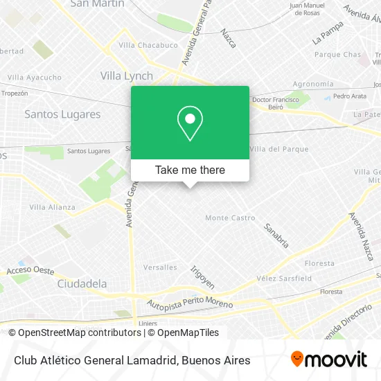 Mapa de Club Atlético General Lamadrid