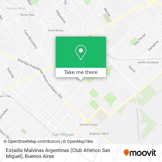 Mapa de Estadio Malvinas Argentinas (Club Atletico San Miguel)