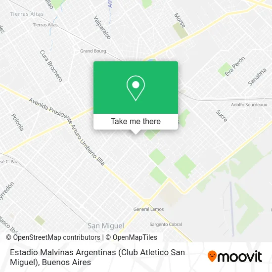 Mapa de Estadio Malvinas Argentinas (Club Atletico San Miguel)