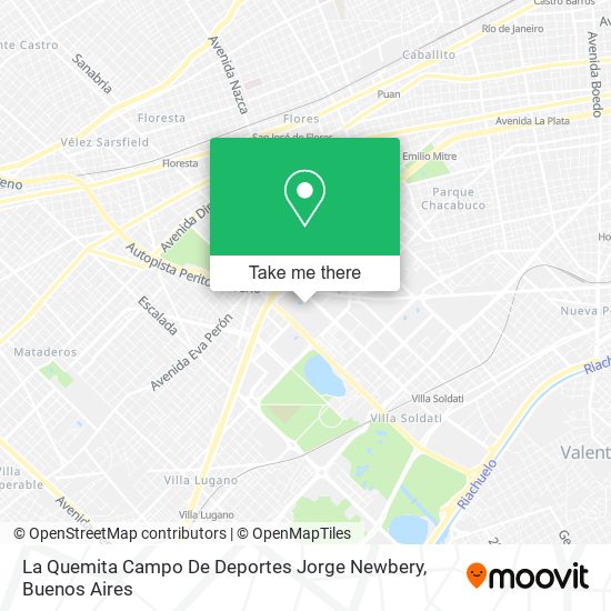 Mapa de La Quemita Campo De Deportes Jorge Newbery