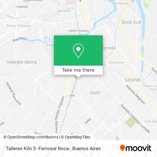 Mapa de Talleres Kilo 5 -Ferrosur Roca-