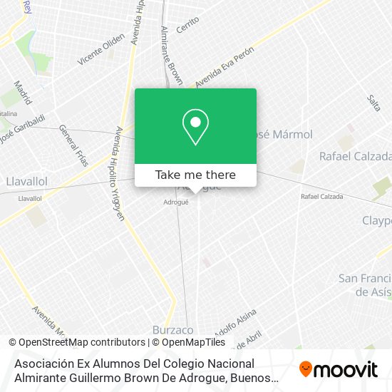 Asociación Ex Alumnos Del Colegio Nacional Almirante Guillermo Brown De Adrogue map