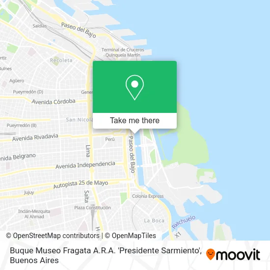 Mapa de Buque Museo Fragata A.R.A. 'Presidente Sarmiento'
