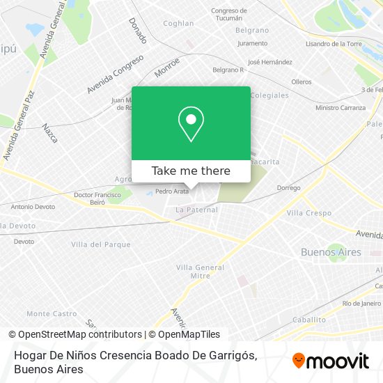 Hogar De Niños Cresencia Boado De Garrigós map