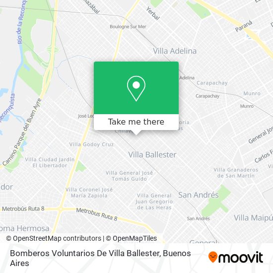 Bomberos Voluntarios De Villa Ballester map
