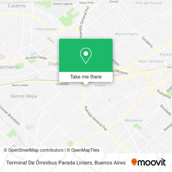 Terminal De Ómnibus Parada Liniers map
