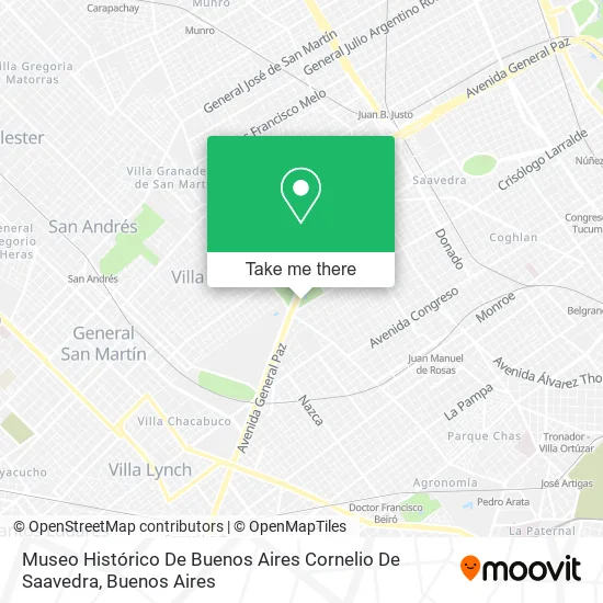Mapa de Museo Histórico De Buenos Aires Cornelio De Saavedra