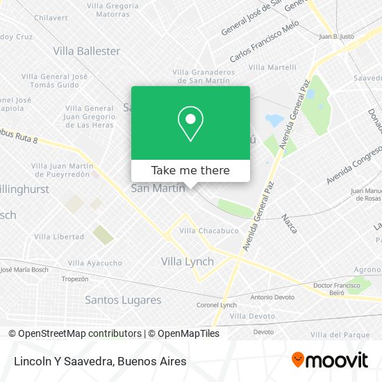 Lincoln Y Saavedra map