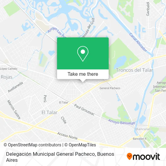 Mapa de Delegación Municipal General Pacheco
