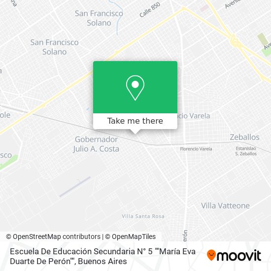 Mapa de Escuela De Educación Secundaria N° 5 ""María Eva Duarte De Perón""