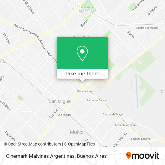 Mapa de Cinemark Malvinas Argentinas