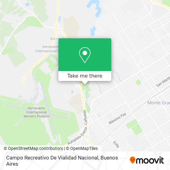 Mapa de Campo Recreativo De Vialidad Nacional