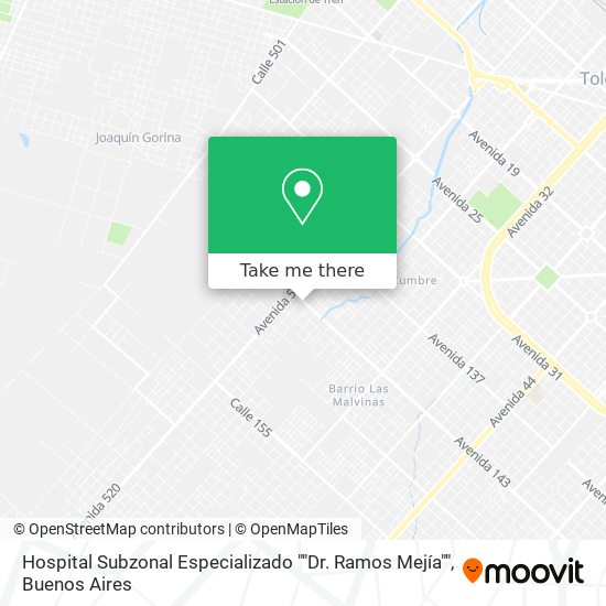 Hospital Subzonal Especializado ""Dr. Ramos Mejía"" map