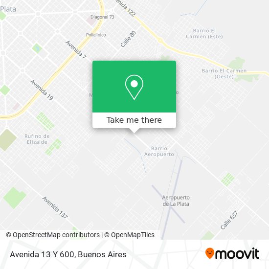 Mapa de Avenida 13 Y 600