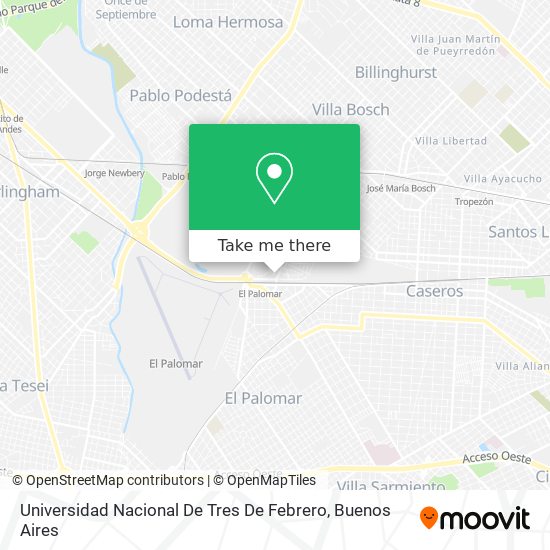 Universidad Nacional De Tres De Febrero map