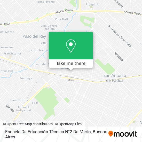 Mapa de Escuela De Educación Técnica N°2 De Merlo